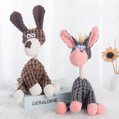 Plush Dog Toys Corduroy for Small Medium Dogs Animal Dog Squ