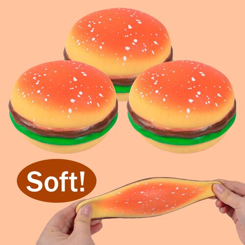 Burger Sress Ball 3D Squishy Hamburger Fidget Toys Silicone