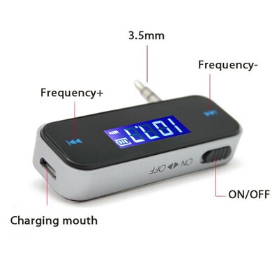 Kebidumei Mini 3.5mm In-car Music Audio FM Transmitter Wirel