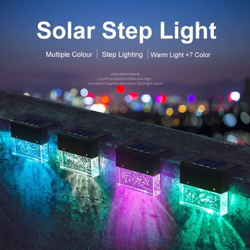 Solar Deck Lights Outdoor LED Garden Step Lighting
