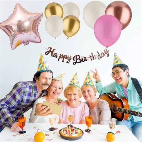 103pcs Set 18 Inch White Latex Birthday Balloons 2.7ft Rose