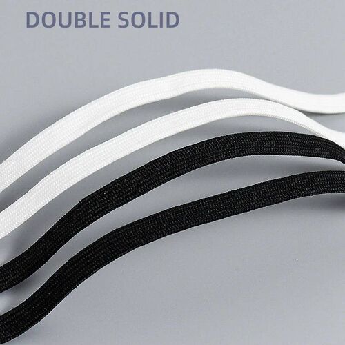 1 Pair Black White Shoe Lace Flat Double Woven Anti-lip Poly