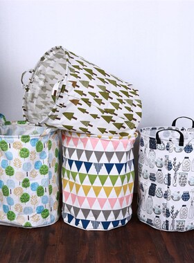 Folding Laundry Basket Storage Basket Barrel Standing Kid T