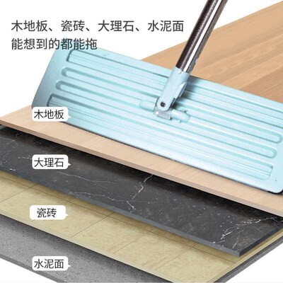 Hand-free Flat Mop Lazy 360-degree Absorbent Cleaning Tile F