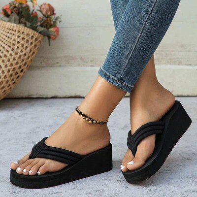 Lightweight Wedge Flip Flops for Women Fashion Clip Toe