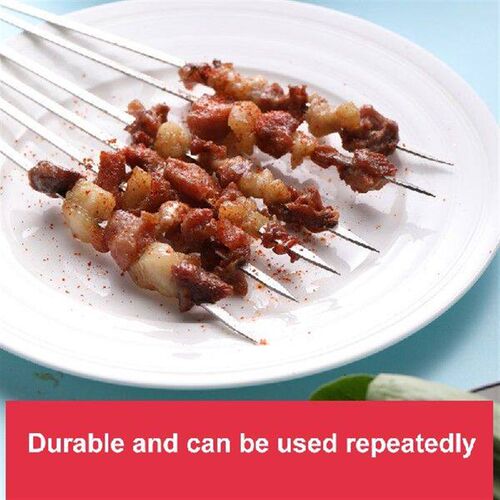 50pc Barbecue Stick Reusable Grill Stainless Steel Skewers