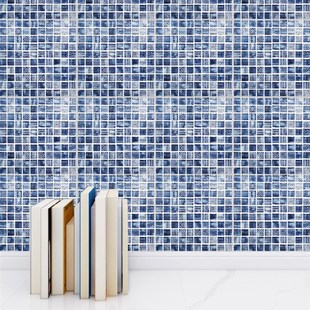 镭射缤纷迷彩马赛克仿瓷砖小块背景墙水池自粘鱼池游泳池墙贴地面