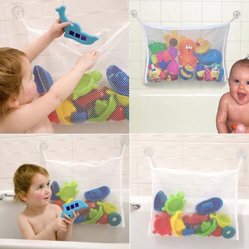 Baby Bathroom Mesh Bath Bag Kids Cartoon Basket Net Children