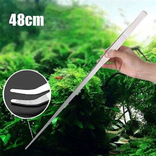 2PCS 48Cm Stainless Steel Tweezers Fish Tank Aquatic Plants