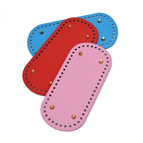 22*10cm PU Bag Bottom With 4 Rivets Oval Bag Bottom Wear-res