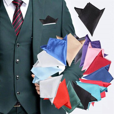 15 Colors Men White Handkerchief Suit Pocket Towel Accessori
