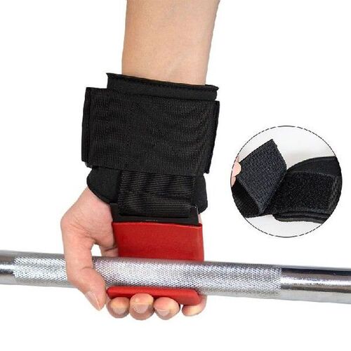 2 PCS Weight Lifting Hooks Hand-Bar Wrist Straps Gym