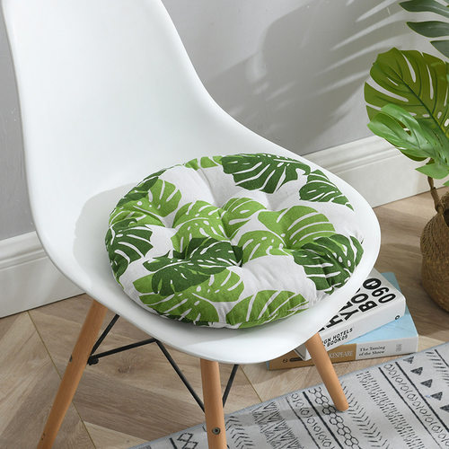 Office Chair Cushion Thicken Round Linen Seat Cushions For B
