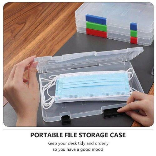 4 Pcs File Storage Box Portable Case Plastic Folder