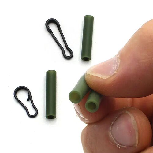 30pcs Carp Fishing Tackle Rubber Silicone Sleeve Lead Clip S