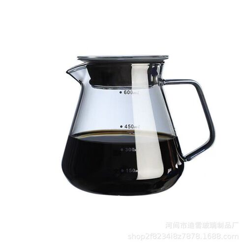 Square Handle ffee Pot Hand Brewed ffee Cup Set Simple Trans