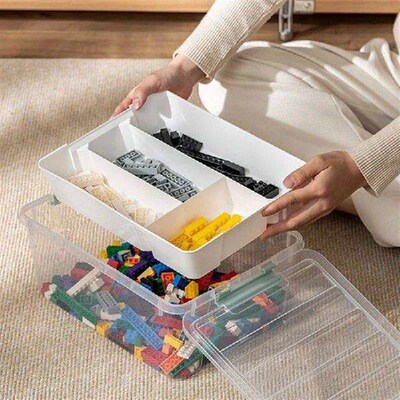 Deep Clear Plastic Stackable Storage Container Bin Box Tote