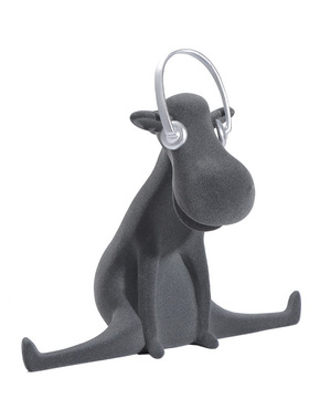 现代创意植绒音乐狗动物摆件卡通雕塑艺术品样板间儿童房客厅软装