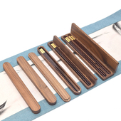 北美黑胡桃筷盒木制筷子包装 盒便携筷子盒毛笔盒针盒微刀盒开茶刀