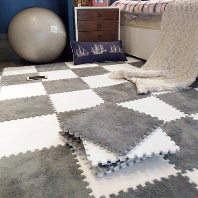 10 Pcs Soft Plush Childrens Mat Baby Play Mat Baby Toys Eva
