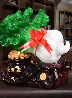 百财如意玉白菜摆件家居客厅玄关酒柜装饰品店铺开业乔迁工艺礼品