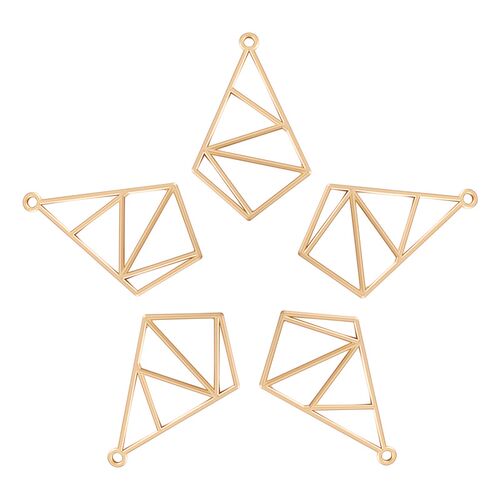 5Pcs 2023 New Hollow Frame Open Back Bezel Geometric Pendant