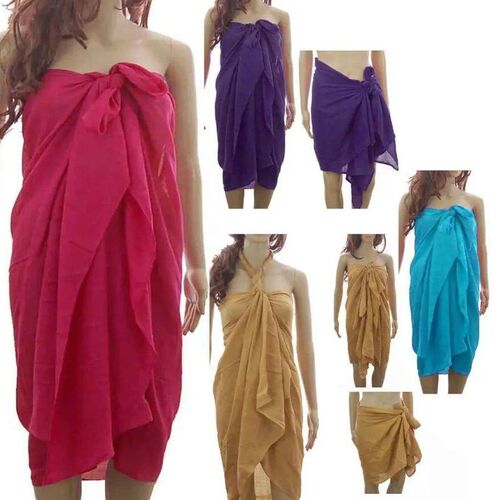 PLAIN LARGE SARONG BEACH POOL  UP SWIMWEAR WRAP PAREO FREE S
