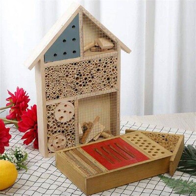 Garden Insect House Wooden Craft Insect Bug Hotel Home Bee