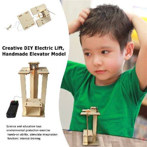 Creative DIY Electric Lift Handmade Elevator Model Children