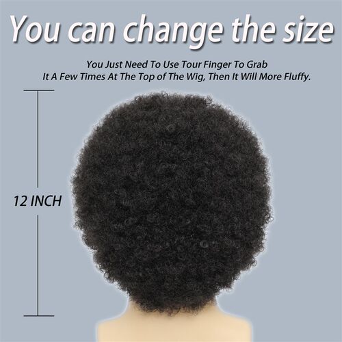 BCHR Afro Kinkly Curly Wigs Synthetic Wig for Black Men Natu