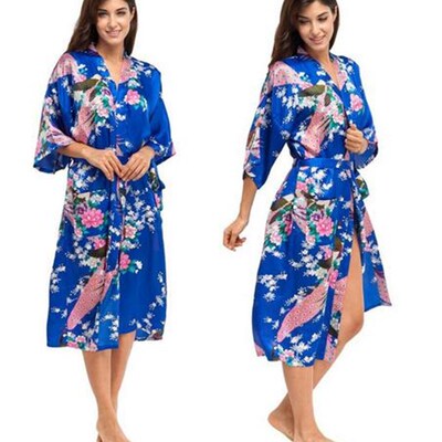 Silk Kimono Robe Bathrobe Women Satin Robe Silk Robes Night