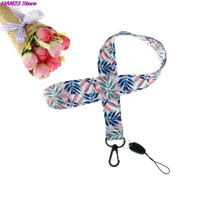 DIY Hang Rope Lanyard Small Fresh Leaves Neck Strap