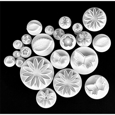 33pcs/set Fondant Plunger Cutters Full Set Mold For Baking P