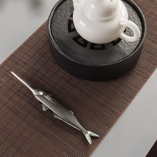 Antique Copper Fish Shaped Alloy Puer Tea Knives Needle Ice