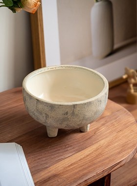 【复古质感爆棚】粗陶花盆家居摆件多肉花盆客厅餐桌水果零食盆