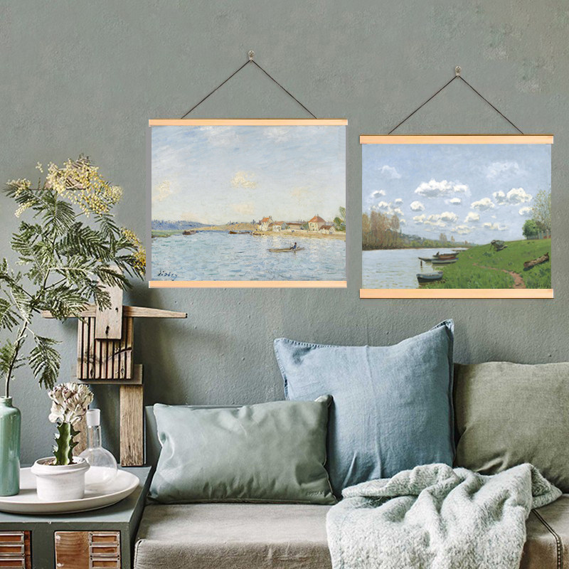 名家风景油画欧式客厅装饰画沙发背景墙挂画免打孔艺术油画布定制,居家布艺,挂毯/壁毯,淘宝优惠券,粉丝福利购,淘宝优惠卷