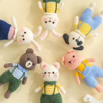趣织社动物园里的小伙伴手工编织自制diy钩针玩偶材料包毛线亻