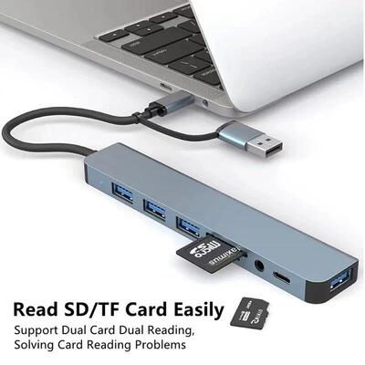 USB C Hub USB Splitter 8 in 1 USB Extender with 4 USB Port