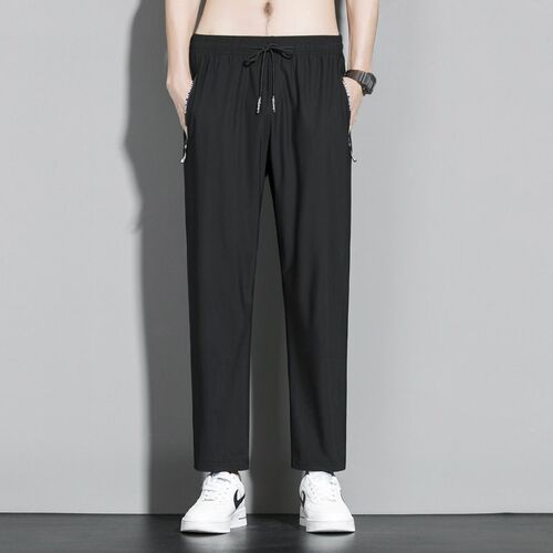 Summer Mens Ice Silk Quick-drying Casual Pants Loose Breath