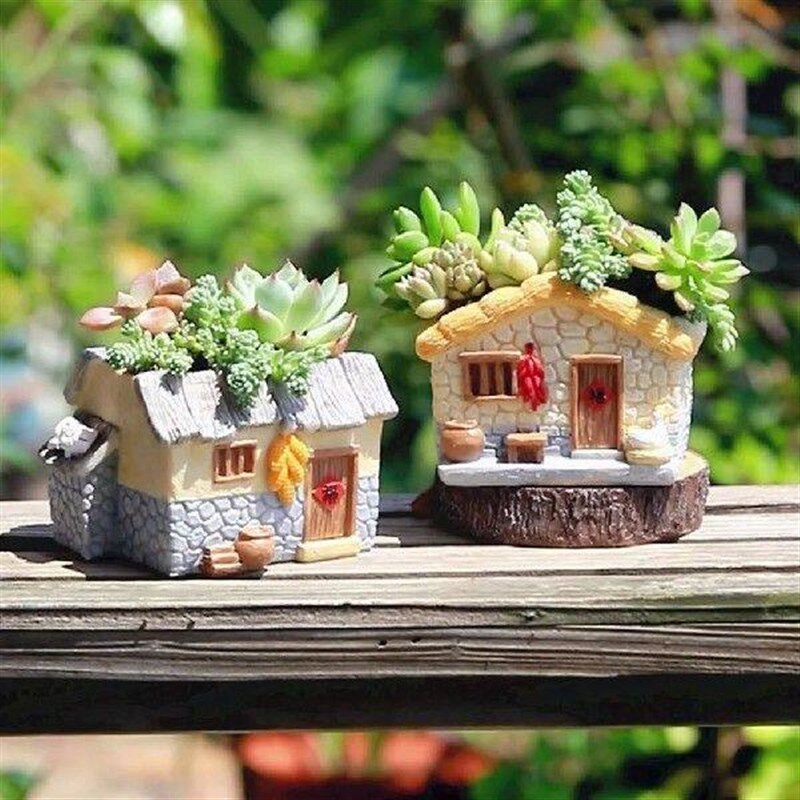 Farmhouse Succulent Pot Bonsai Container Decorative Flower - 实物图