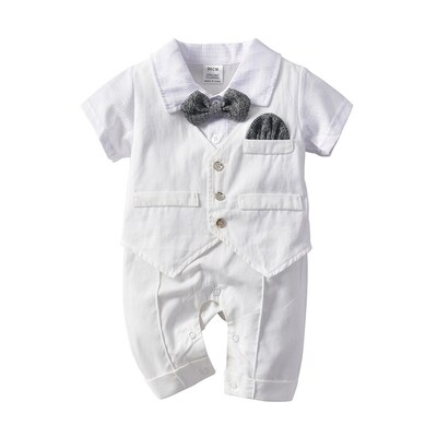 Boys Vest Gentleman Romper Kids Vest Romper Bodysuit Dress P