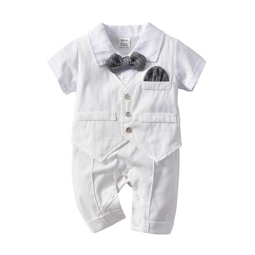 Boys Vest Gentleman Romper Kids Vest Romper Bodysuit Dress P