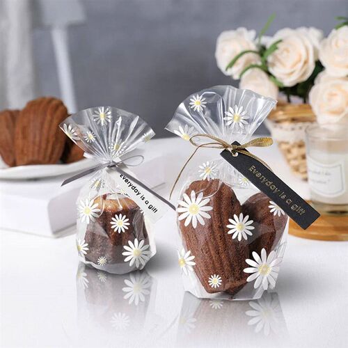 25/50PCS Daisy Candy Bags Transparent Flower Cookies Packagi