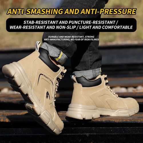 Winter Plush Work Boots For Men Ankle Anti-smash Anti-punctu