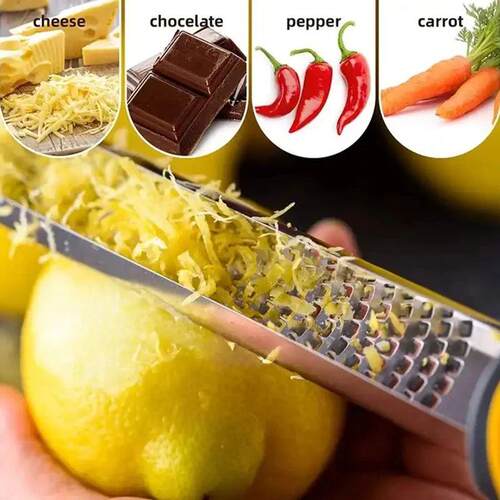 Stainless Steel Lemon Zester Grater with Non-Slip Grip Handl