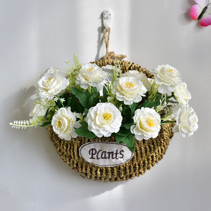 壁挂花盆藤编花篮吊篮编织吊兰墙上挂篮悬挂篮子墙壁挂壁壁挂式,家居饰品,花篮,淘宝优惠券,粉丝福利购,淘宝优惠卷