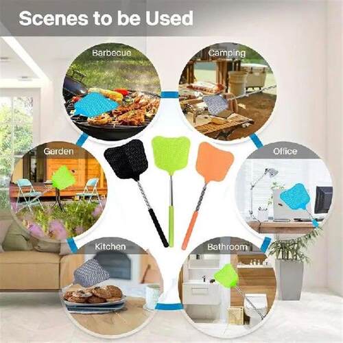 Fly Swatters Telescopic Extendable Prevent Pests Mosquito