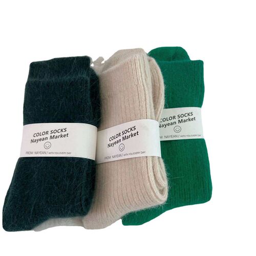 angora rabbit wool socks rens autumn and winter thickened