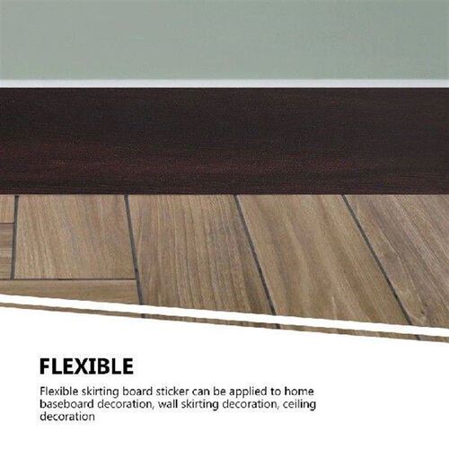 2 Rolls Self-adhesive Baseboard Black Pvc Skirting Molding