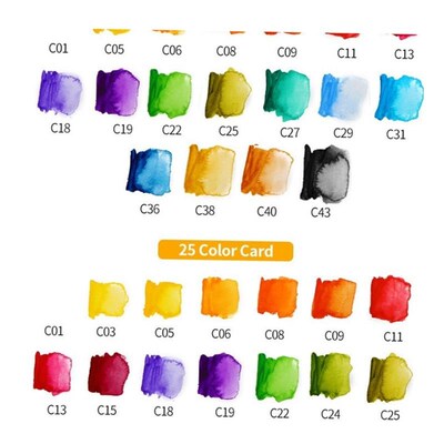 42 Solid Watercolor Paint Set With Water Brush Pen Foldable1